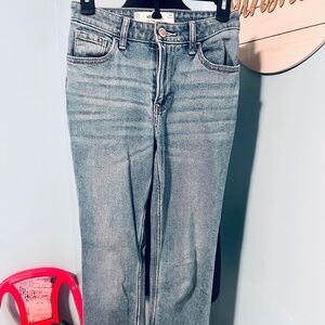 Hollister Light Blue High-Rise Straight Jeans, 000R